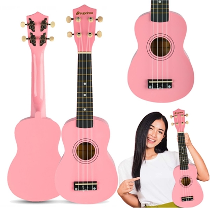 Picture of SUPRIMO UK21 PK ukulele sopranowe 21"" róowe drewn
