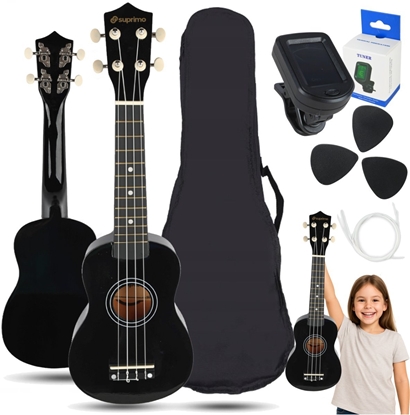 Picture of SUPRIMO UK21 SET BK ukulele sopranowe 21"" czarne