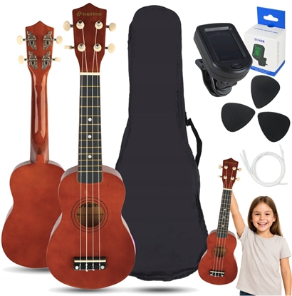 Изображение SUPRIMO UK21 SET DW ukulele sopranowe 21"" ciemne