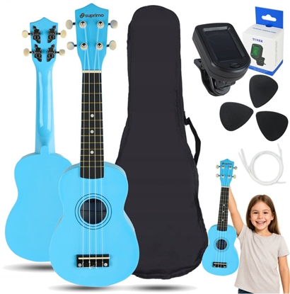 Изображение SUPRIMO UK21 SET LB ukulele sopranowe 21"" niebiesk