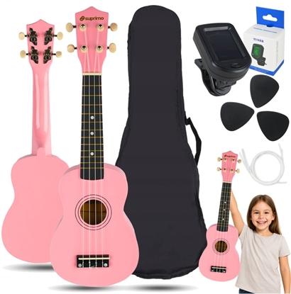 Изображение SUPRIMO UK21 SET PK ukulele sopranowe 21"" róowe