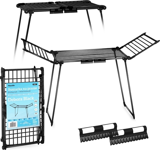 Picture of Suszarka na pranie Massido Suszarka na pranie stojca rozkadana Debora czarna 19 mb
