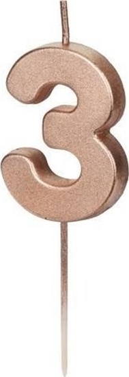 Picture of wieczka urodzinowa 3 róowe zoto 4.5cm
