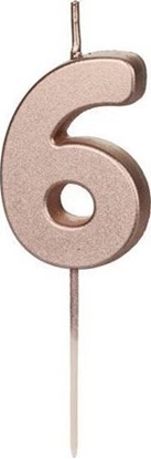 Picture of wieczka urodzinowa 6 róowe zoto 4.5cm