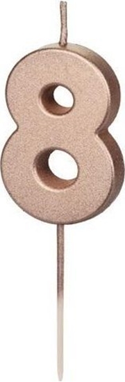 Picture of wieczka urodzinowa 8 róowe zoto 4.5cm