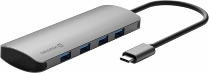 Attēls no Swissten 8in1 USB-C Hub Aluminium USB-C 100W / HDMI 4K / LAN RJ45 / 2x USB-A / USB-C / SD / MICRO SD