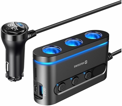 Picture of Swissten Car charger 2x USB-C PD / 1x USB-A QA 3.0 / 3x CL
