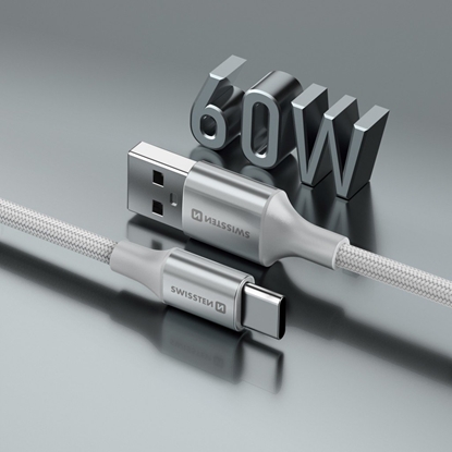 Attēls no Kabel USB Swissten USB-A - USB-C 1.5 m Biay (8595217487673)