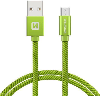 Attēls no Kabel USB Swissten USB-A - microUSB 0.2 m Zielony (8595217458048)