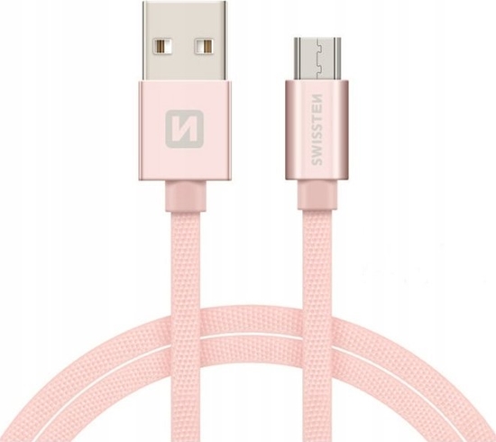 Picture of Kabel USB Swissten microUSB - microUSB 2 m Róowy (8595217455559)