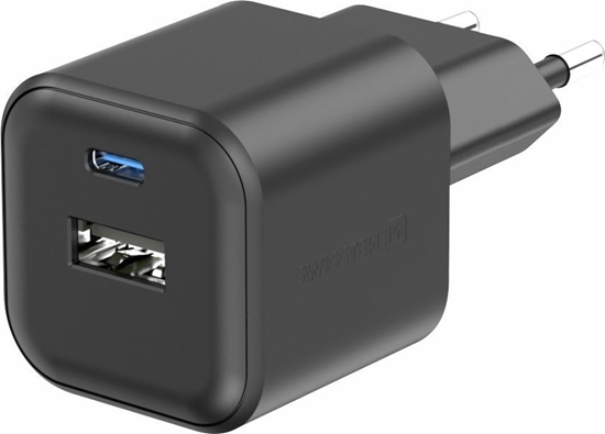 Picture of Swissten Travel Charger GaN USB-C 20W PD / USB-A 18W QC