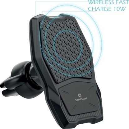 Изображение Swissten Uchwyt Samochodowy z adowaniem indukcyjnym / bezprzewodowym magnetyczny do kratki wentylacyjnej / nawiewu Swissten TYP WM1-AV3 czarny