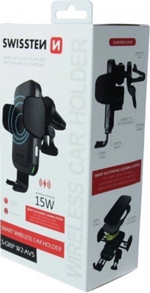 Picture of Swissten W2-AV5 Air Vent Car Holder With 15W  Wireless Charging + Micro USB Cable 1.2m