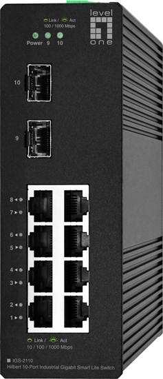 Picture of Level One LevelOne IGS-2110 tīkla pārslēgs Vadīts L2 Gigabit Ethernet (10/100/1000) Melns