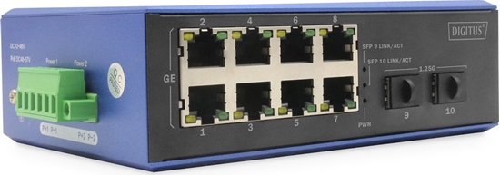 Изображение Digitus Industrial 8 + 2-port Gigabit Ethernet PoE switch