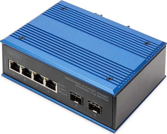 Изображение Digitus Industrial 4+2 port Gigabit Ethernet PoE switch