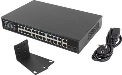 Picture of Switch Lamax Switch niezarzdzalny Lanberg 24x 100Mb PoE+/2x Combo Rack 19" Gigabit Ethernet 250W