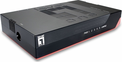 Picture of Level One LevelOne GSW-0507 tīkla pārslēgs Nepārvaldīts Gigabit Ethernet (10/100/1000) Melns, Sarkans