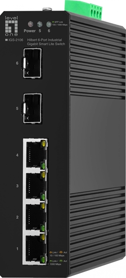Picture of Level One LevelOne IGS-2106 tīkla pārslēgs Vadīts L2 Gigabit Ethernet (10/100/1000) Melns