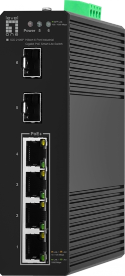 Picture of Level One LevelOne IGS-2106P tīkla pārslēgs Vadīts L2 Gigabit Ethernet (10/100/1000) Power over Ethernet (PoE) Melns