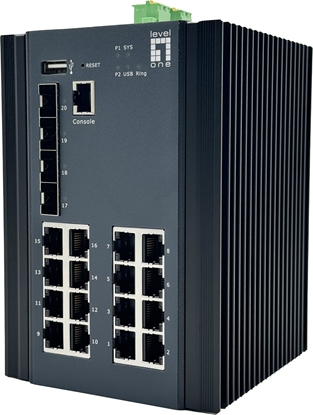 Picture of Level One LevelOne IGU-2071 tīkla pārslēgs Vadīts L2+ Gigabit Ethernet (10/100/1000) Melns