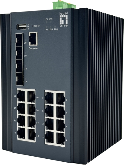 Picture of Level One LevelOne IGU-2071 tīkla pārslēgs Vadīts L2+ Gigabit Ethernet (10/100/1000) Melns