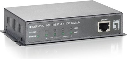 Picture of Level One LevelOne GEP-0520 tīkla pārslēgs Gigabit Ethernet (10/100/1000) Power over Ethernet (PoE) Melns