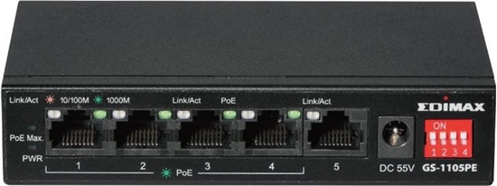 Picture of Switch niezarzdzalny Edimax GS-1105PE 4x GbE PoE + 1x GbE Port