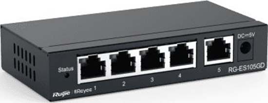 Изображение Switch Reyee Niezarzdzalny Switch | 5 portów 100Mbps | Metalowa Obudowa Desktop (RG-ES105D)