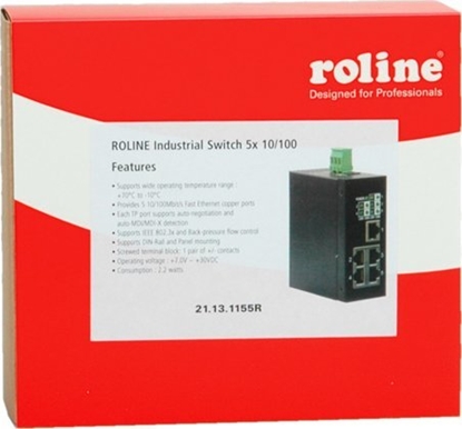Picture of Roline Industrial Switch, 5x RJ-45, unmanaged