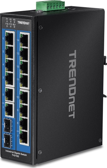 Picture of Trendnet Industrie Switch 16Port Gbit DIN-Rail