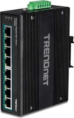 Picture of Trendnet 8-Port Indus. Gigabit PoE+ DIN-Rail Switch (24-56V)