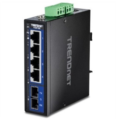 Picture of Trendnet 5-Port Hardened Industrial Gigabit DIN-Rail Switch