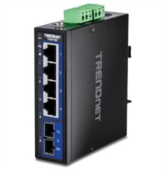 Picture of Trendnet 5-Port Hardened Industrial Gigabit DIN-Rail Switch