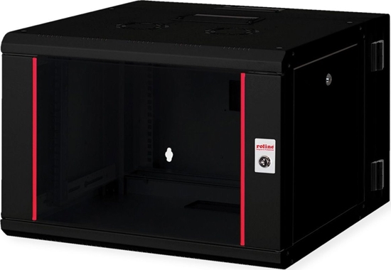 Изображение Roline 19-inch wall-mounted housing Pro 7 U, 600x600 WxD two-piece swivelling black