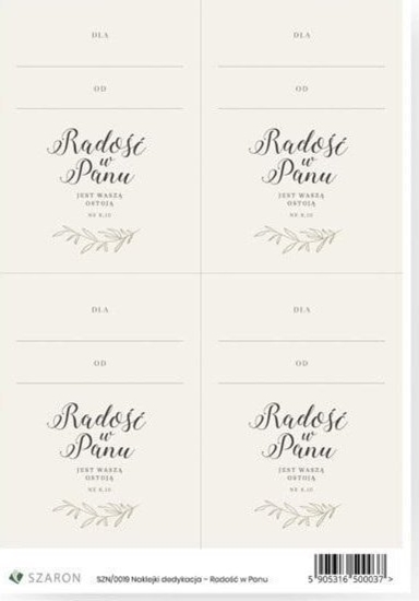 Изображение Szaron Naklejki dedykacyjne - Rado w Panu