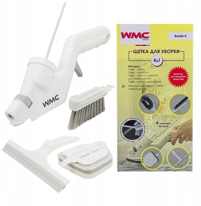 Picture of Szczotka do czyszczenia na mokro z wymiennymi kocówkami, zestaw 4el.