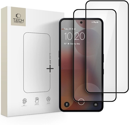 Attēls no SZKO HARTOWANE TECH-PROTECT GLASS FIT+ 2-PACK NOTHING PHONE 3A / 3A PRO BLACK