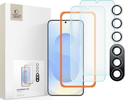 Attēls no Tech-Protect Tech-Protect Supreme Set for Samsung Galaxy S25 2x Tempered Glass for Display / Tempered Glass for Camera - Clear