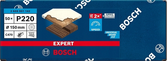 Изображение Szlifierka Bosch Bosch Expert C470 sanding sheet, 150mm, K220 multi-hole (50 pieces, for eccentric sanders)