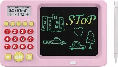 Picture of Tablet Rysunkowy Tablica LCD 5,2'' Kolorowa Deska Krelarska + Kalkulator / Róowy