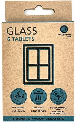 Attēls no Tabletki czyszcz�ce Powerton Eco, 6 szt. (3 litry preparatu), okna, szk�o