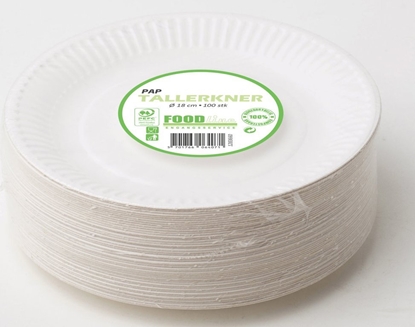 Attēls no Tallerken frokost pap 18 cm 100stk/pak - (100 stk.)