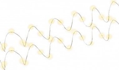 Picture of Tama LED Goobay 2 x acuch wietlny z 20 wiatami na srebrnej lince, z wycznikiem czasowym