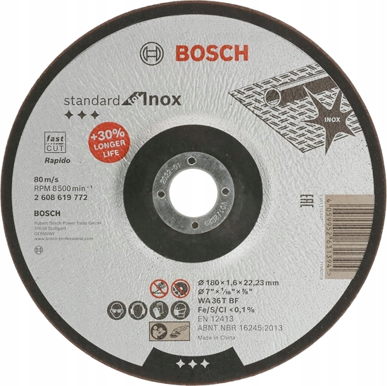 Picture of Abrazīvais griešanas disks Bosch WA 36T BF; 180x1,6 mm