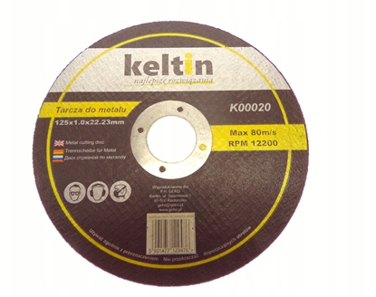 Attēls no Tarcza do cicia metalu 125x1.0mm KELTIN (25/100/400)