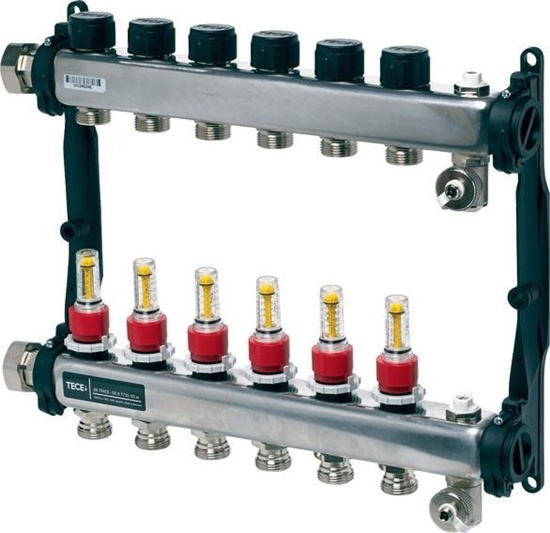 Изображение Tece TECEfloor - rozdzielacz ze stali nierdzewnej 1" ogrzewania podogowego z przepywomierzami 3