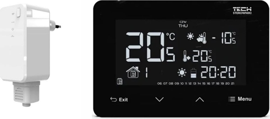 Picture of Tech Bezprzewodowy regulator pokojowy ST293 V2 dwustanowy (panel przedni ze szka) czarny