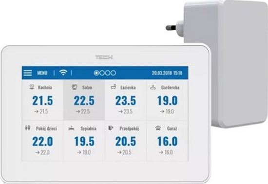 Picture of Tech Panel kontrolny przewodowy M-9T do listwy l-9R (monta natynkowy, kolorowy wywietlacz), biay STM9TWH
