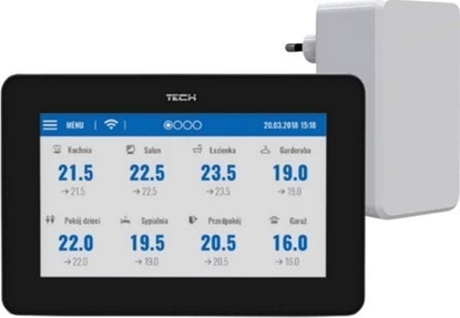 Изображение Tech Panel kontrolny przewodowy M-9T do listwy l-9R (monta natynkowy, kolorowy wywietlacz), czarny STM9TBK